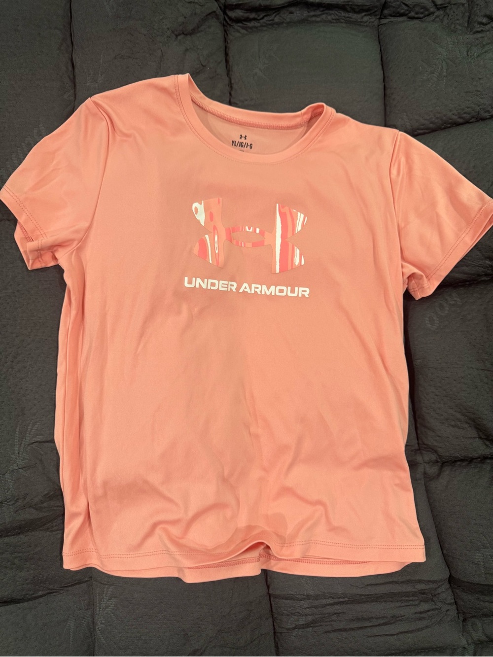 Under Armour Peach/Coral Girls' Short Sleeve Logo Tee